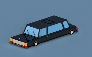 3D car cartoon limousine