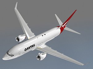 boeing 737-800 qantas 3d c4d