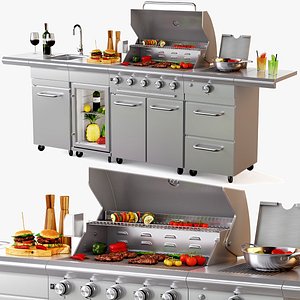 Gas grill BBQ SICILIA  kitchen 3D model