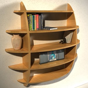 3d designer shelf book