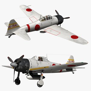 mitsubishi a6m zero 3D model