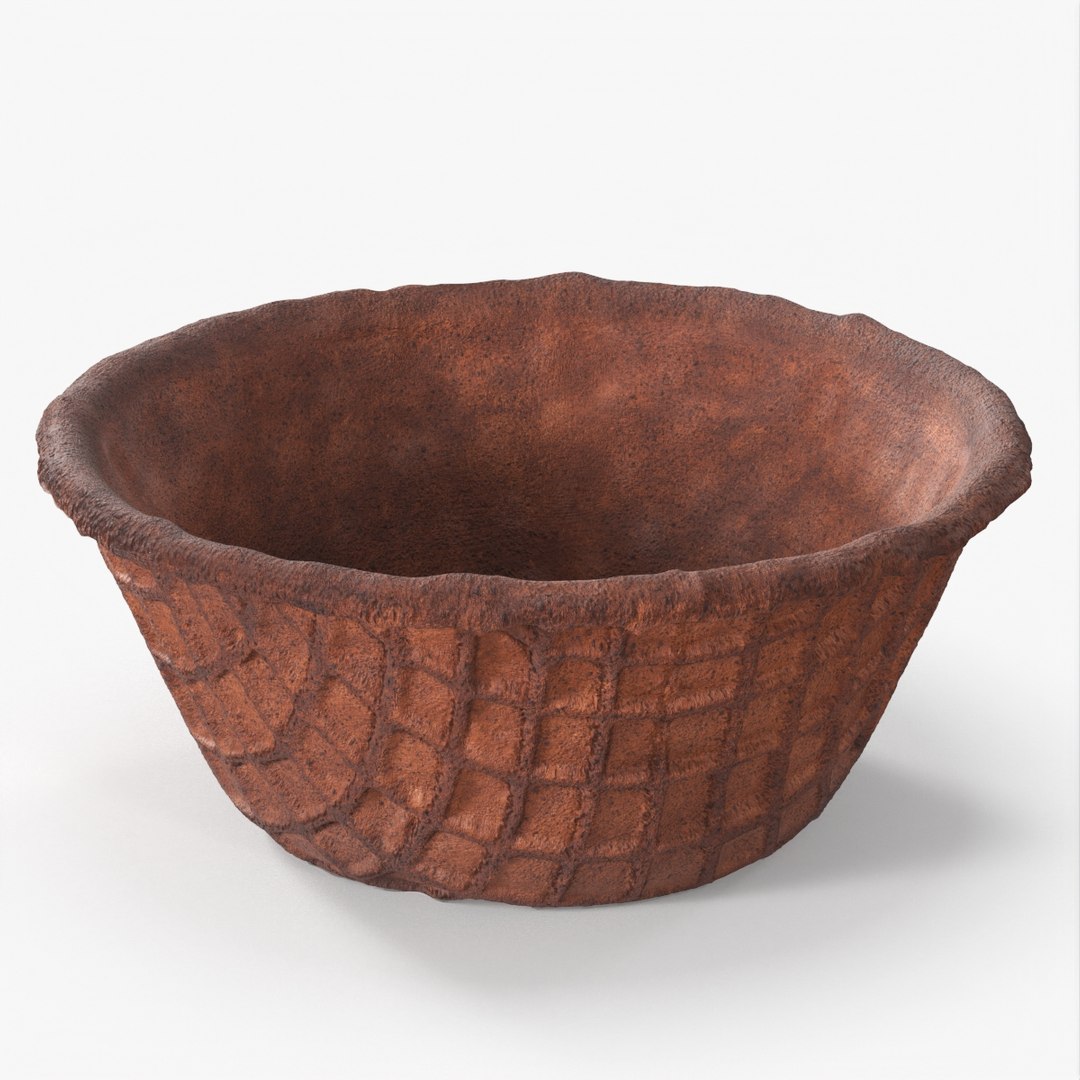 Waffle Bowl Brown 3D model preview