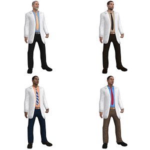 3d pack rigged doctor model