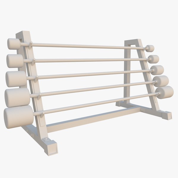 3D Blender barbell bar rack