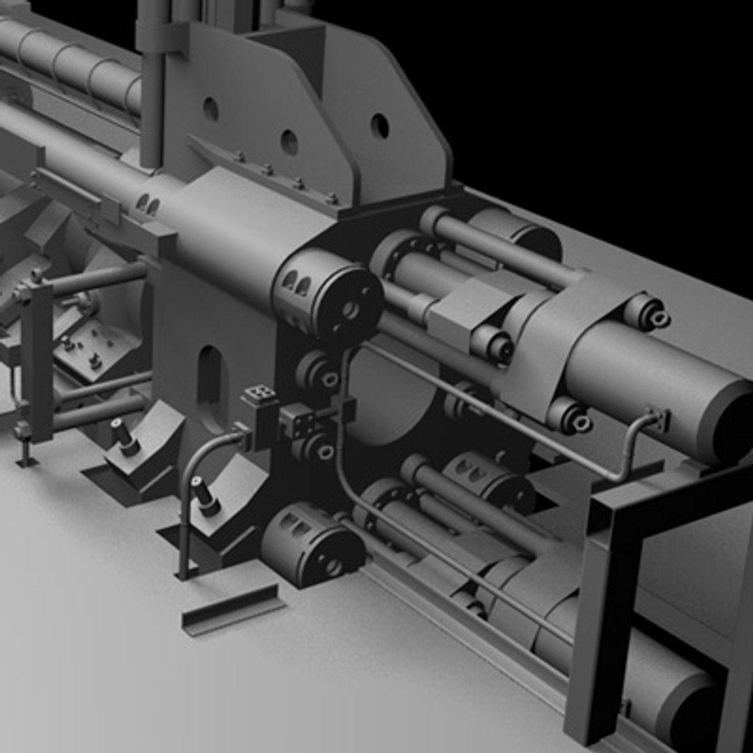 3d animation hydraulic press machine model
