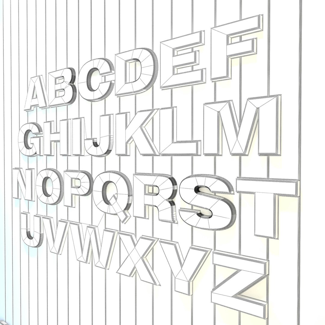 Panel Alphabet English 3D TurboSquid 1380253