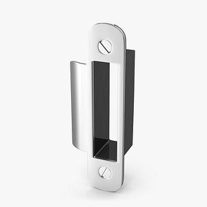 3D model Door Lock Strike Plate Steel V04