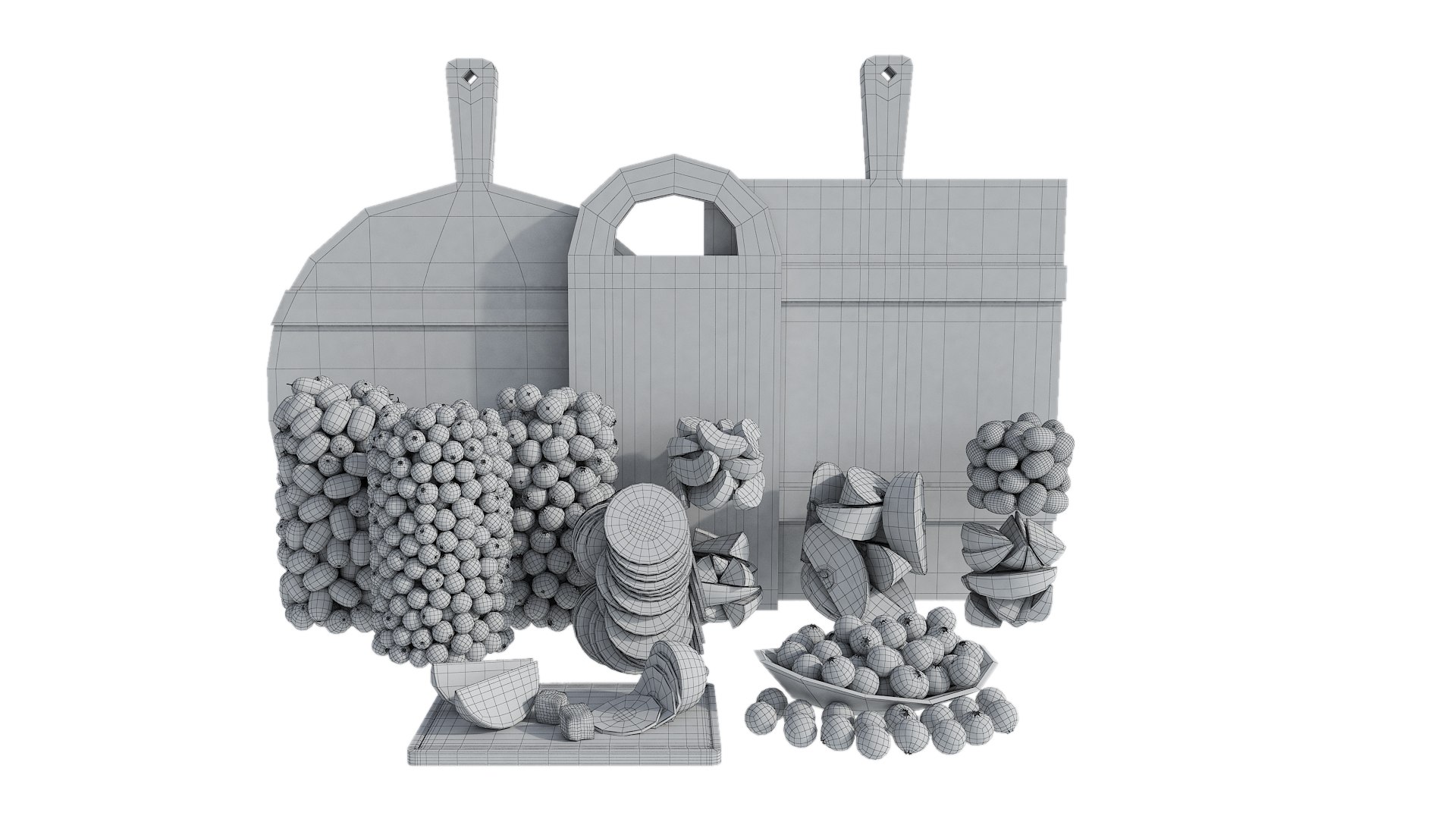 Fruit Berry Set With Jars 3D Model - TurboSquid 2294363