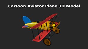 3D cartoon aviator plane