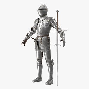 medieval knight plate armor 3D