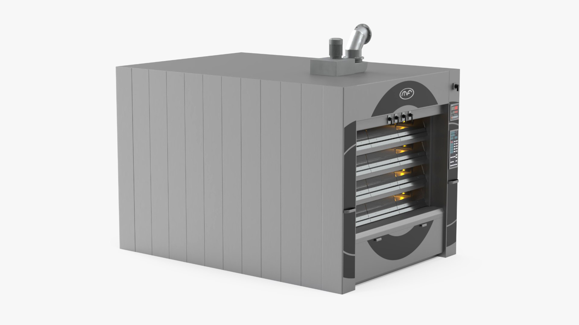 Steam Bakery Oven Mondial Forni Lights On 3D model preview
