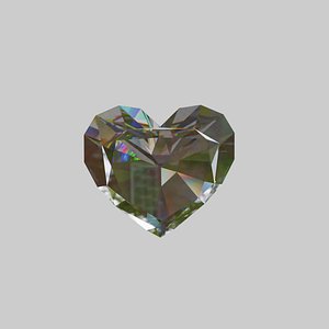 3D Heart Cut Diamond model