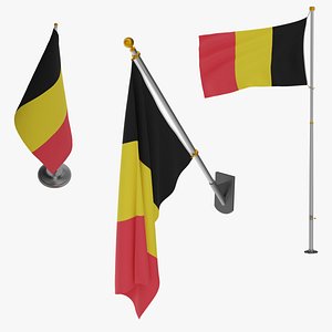 Belgium Flags 3D model
