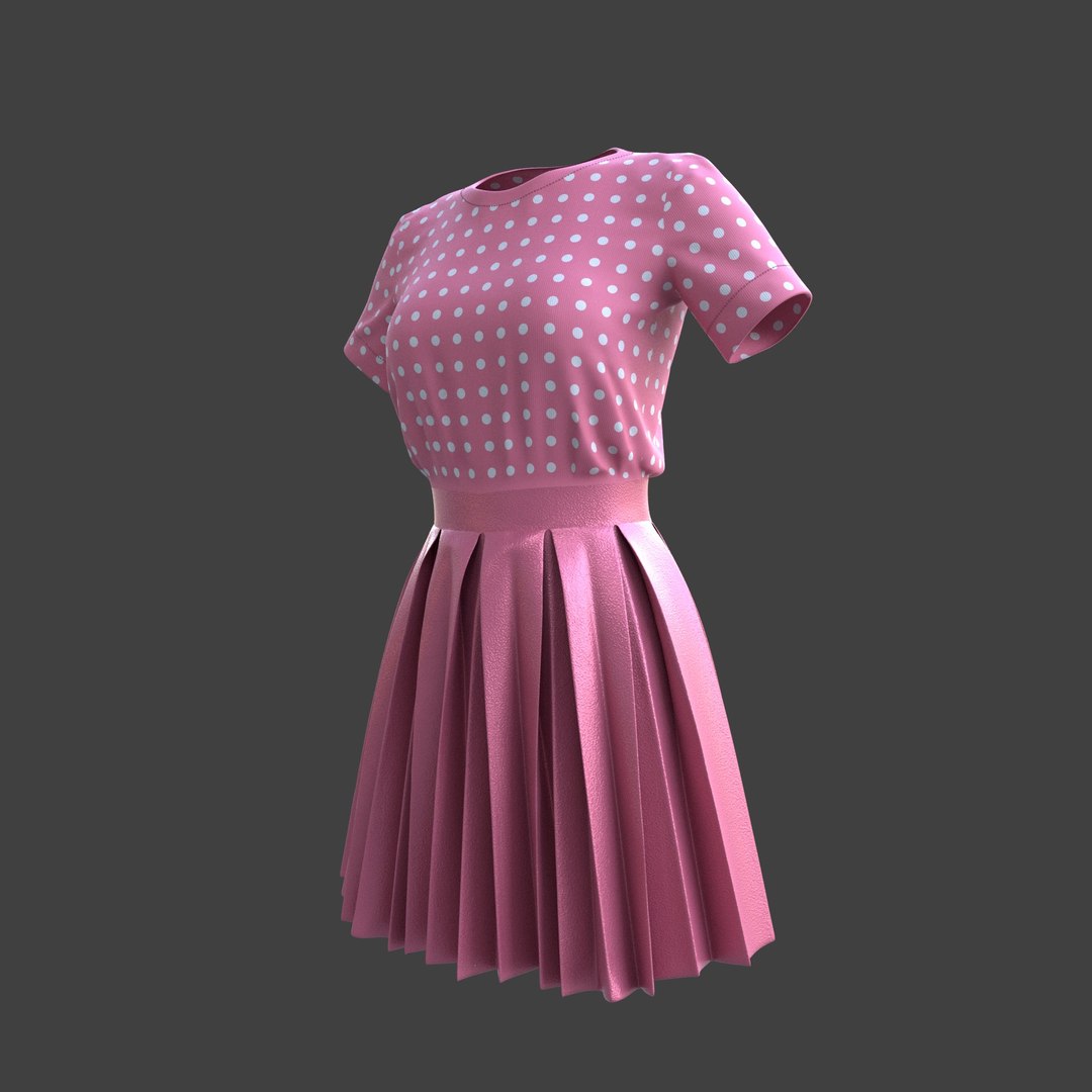 Dress skirt pleated 3D model - TurboSquid 1385523