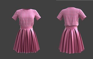 dress skirt pleated 3D model