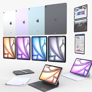 Apple iPad Air 2024 full Collection All Colors keyboards and the new Pencil Pro model