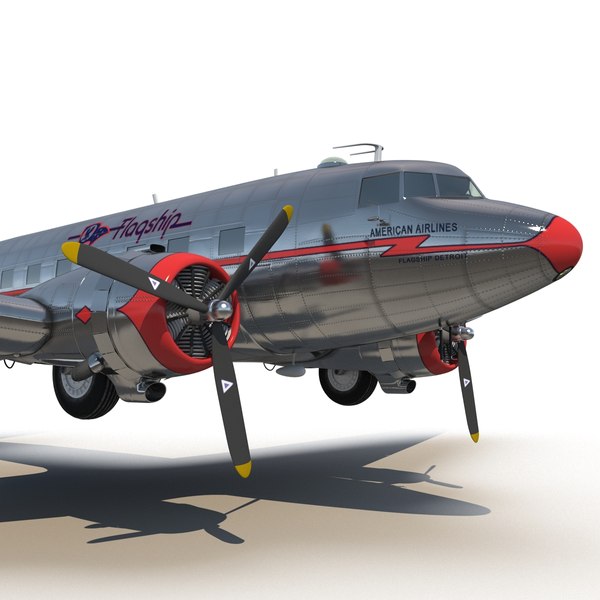 3d douglas dc 3 american airlines model