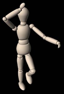 wooden mannequin 3d model