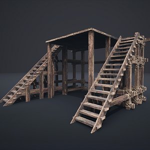 3D WATCHTOWER TOWER SCOUT FORT FORTRESS CASTLE WALLS STAIRS AAA model