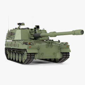 Self Propelled Artillery System Rigged for Cinema 4D