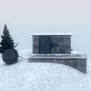 cabin trees platonic 3D model