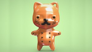 Cat Figure For Key Chain 3D Printable 3D