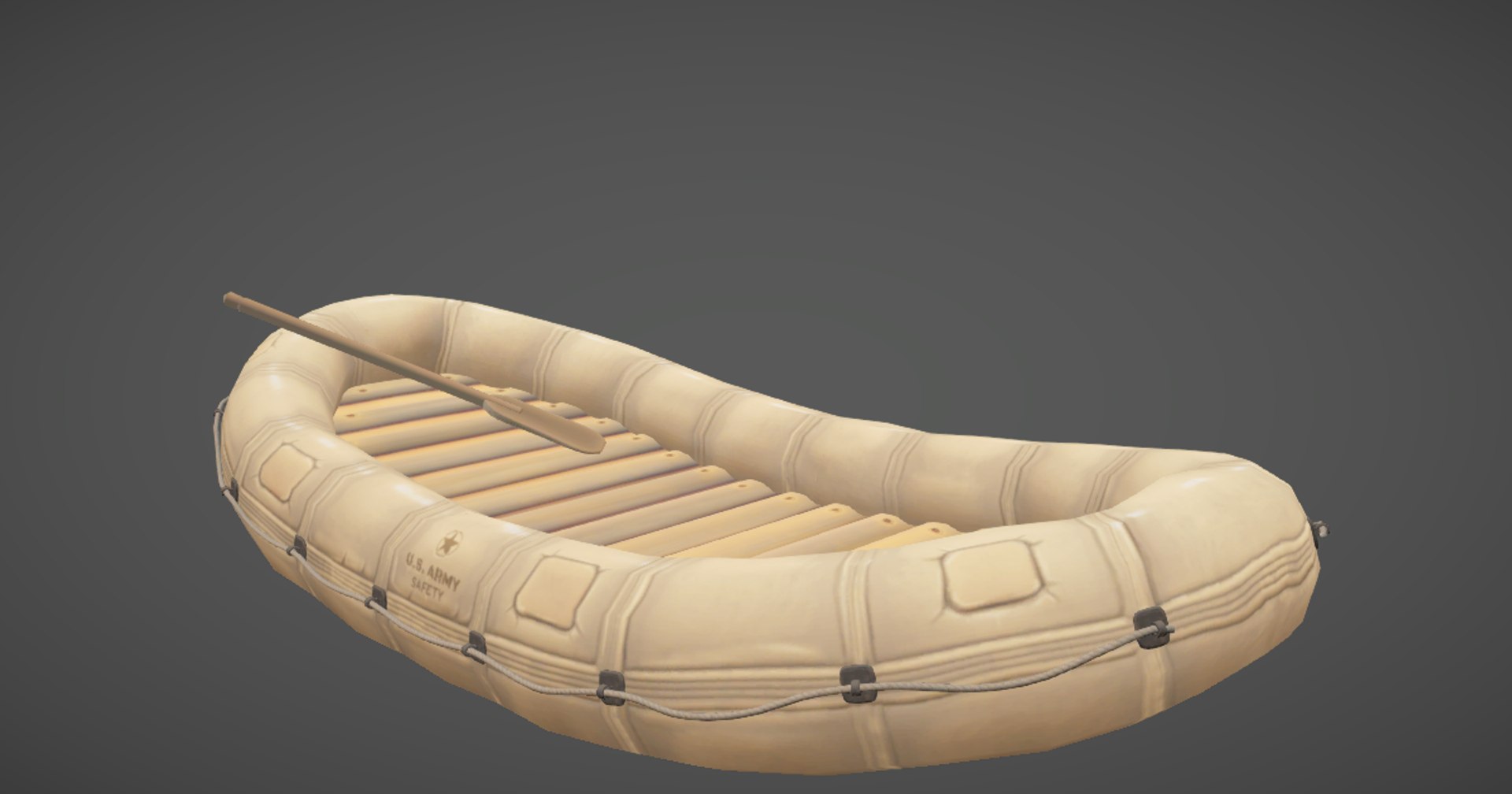 3D Ww2 Lifeboat Hand-painted Model - TurboSquid 1547755