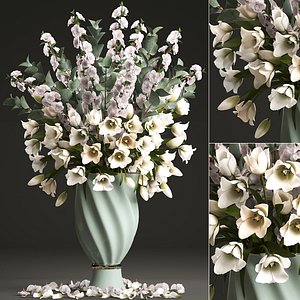 bouquet spring flowers tulips 3D