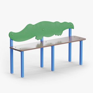 3D Bench Crocodile Outdoor Green