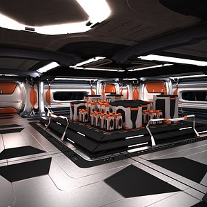 Sci Fi Spaceship Station Corridor