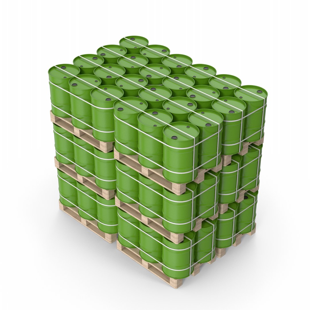 3D Stack Of Oil Drums On Wood Pallets model https://p.turbosquid.com/ts-thumb/pL/wGE92K/zs/stackofgreenbarrelsonpallets.f11.2k/png/1682700641/1920x1080/fit_q87/289660bb834a5fff7b1d25bf2b6dbe0ee0f8540d/stackofgreenbarrelsonpallets.f11.2k.jpg