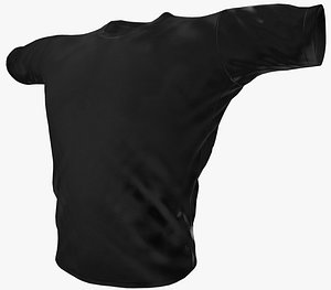 3D black t-shirt pbr