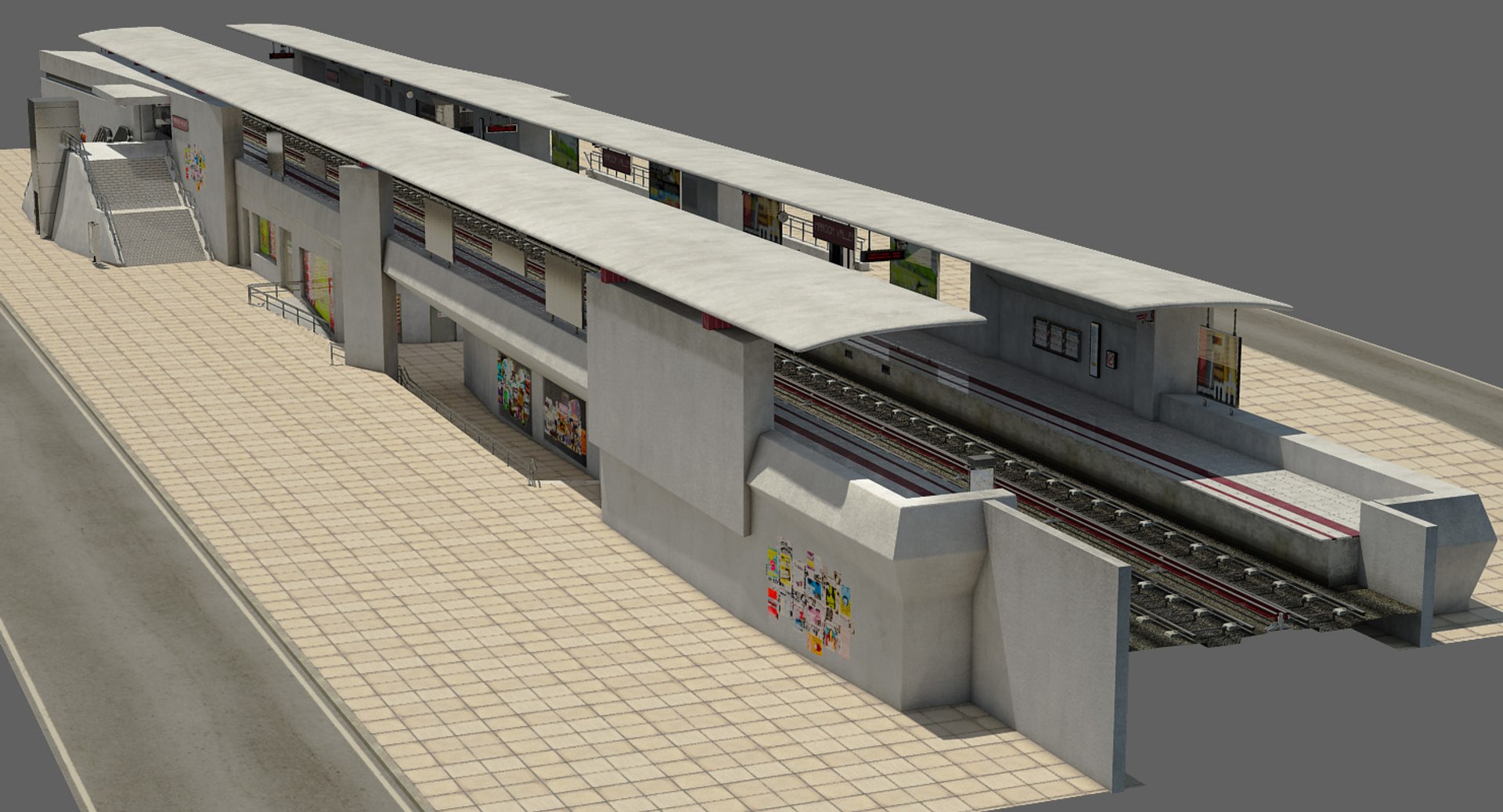 Train Station 3D Model - TurboSquid 1250639