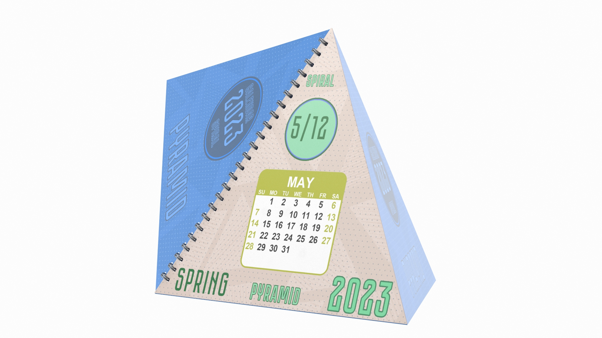 Pyramid Desk Calendar Mockup 3D Model - TurboSquid 2055315
