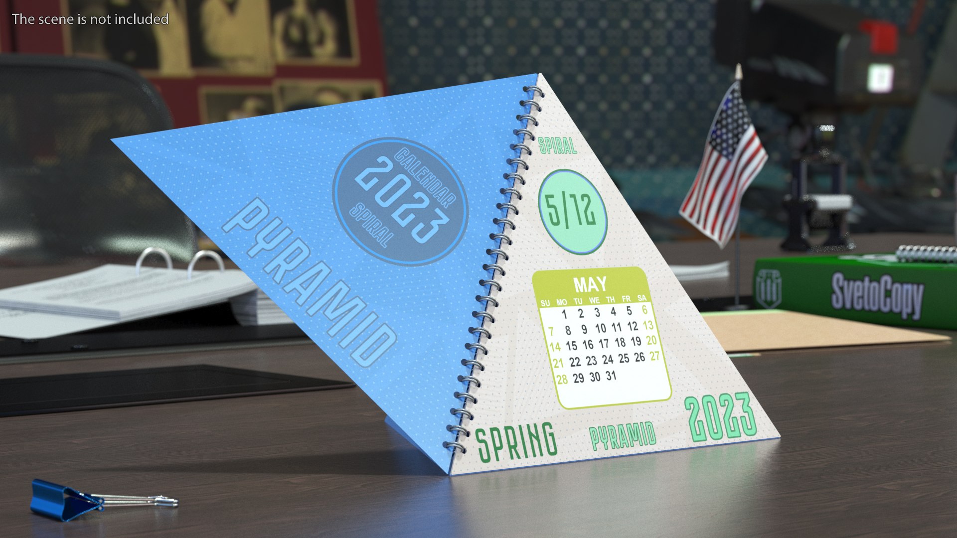 Pyramid Desk Calendar Mockup 3D Model - TurboSquid 2055315