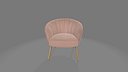 Modern Velvet Accent Chair 3D Model Luxury Furniture Asset PBR
