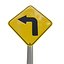 3D Sharp Turn Traffic Sign