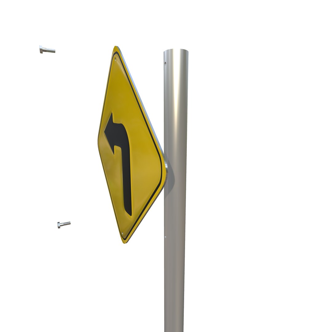 3D Sharp Turn Traffic Sign - TurboSquid 2373094