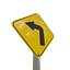 3D Sharp Turn Traffic Sign