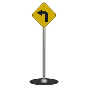 3D Sharp Turn Traffic Sign