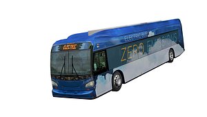 Electric Bus Clean energy low polygon