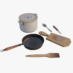 Set of old kitchen appliances