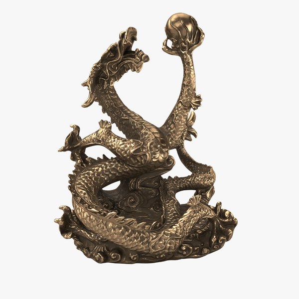 Bronze Dragon with pearl 3D model 3D model