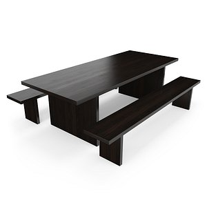 hudson ebonized solid wood table 3d max