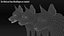 Loup des bois noir Xgen Rigged