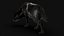 Loup des bois noir Xgen Rigged
