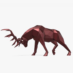 3D deer fight