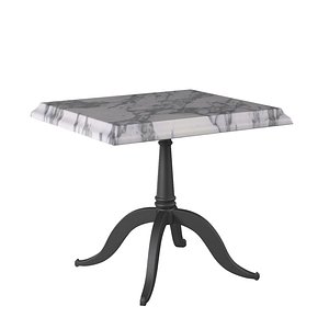 3D Square Stone Dining Table model