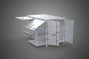 CARGO OPEN SIDE BOX DELIVERY BACK TRUCK CAR VAN URBAN REGIONAL 3D