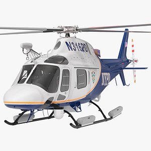3D Police Helicopter AgustaWestland AW119 Koala model